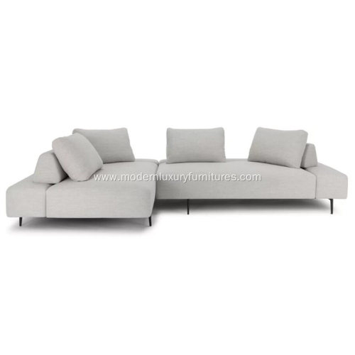 Divan Wisp Gray Fabric Sectional Sofa